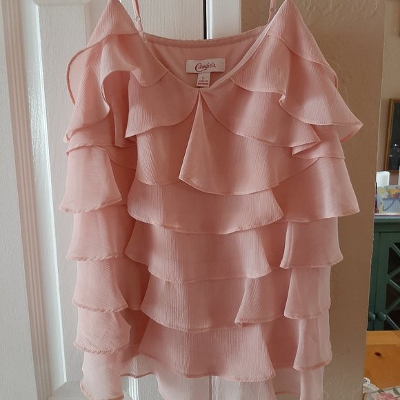 Candie's Tops - New Pink Ruffle Sleeveless Blouse